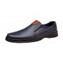 Pantofi barbati casual din piele naturala pe calapod lat cu elastic GKR104BL